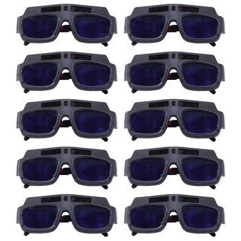 10Pc Solar Powered Auto Temnenje Varilne Maske, Čelada, zaščitna Očala, Varilec Očala Loka, Anti-Shock Objektiv Za Zaščito Oči