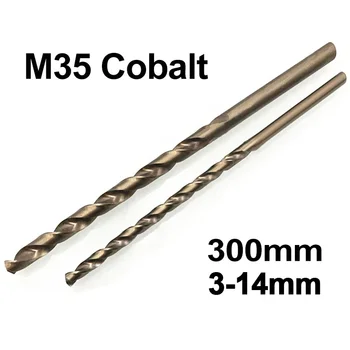 1Pc 3 mm-14mmx300mm OAL HSS-CO 5% Kobalta M35 Dolgo Twist Drill Bit Za Nerjavno Jeklo Legirano Jeklo in Lito Železo