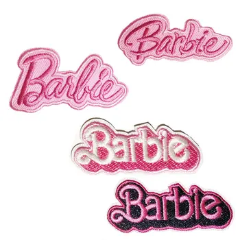 1Pc Roza Barbie Vezene Tkanine, Obliži Anime Risanke Otroke Lepe Dekorativne Obleke, Čevlji, Kape, Torbe Oprema Diy Igrače