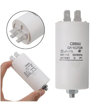 1pcs CBB60 Začenši Kondenzator 4uF~70uF Motornih Kondenzator 50 / 60Hz 450VAC z M8 vijak za električni motor/pralni stroj