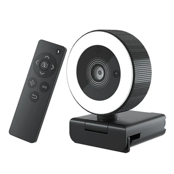 1Set HD USB Webcam Daljinski upravljalnik Fill Light Prenosni 400MT Webcam 2K Samodejno Ostrenje Računalnik Webcam