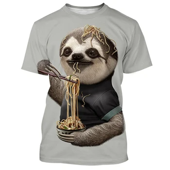 2023 Visoke Kakovosti Lenivec 3D Tiskanje Osebnost T-shirt Moda Živali Srčkan Lenivec Unisex Zanimivo Hip Hop Priložnostne T-Shirt