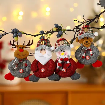 2024 16 cm Božični okraski Božič doll tkanine, gumbi majhen obesek Božično drevo dodatki tkanine okraski
