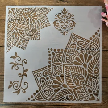 30*30cm Geometrijo Mandala 1/4 Kolo Listi DIY Layering Matrice Slikarstvo Album Kolorit Reliefi Album Dekorativni Predlogo