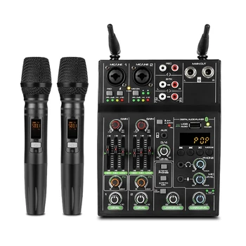 4 Kanalni Audio Mixer Z Mikrofonom Studio Sound Mešalniki USB bluetooth DJ Console Mešanje Za Petje Karaoke Fazi predstavo