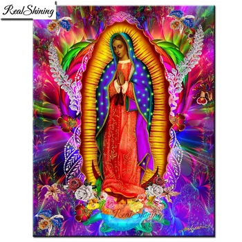 5D Diy Diamond Mozaik Naše Gospe Iz Guadalupe Umetnosti Diamond Slikarstvo Celoten Kvadratni Krog Vezenje Prodaje Povzetek Religij T398