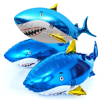 5pcs Velik morski Pes Balon Risanka Modro morje, živali, Balonom, morski Pes Folija Balon otrok pod morjem Shark Rojstni Dekoracijo