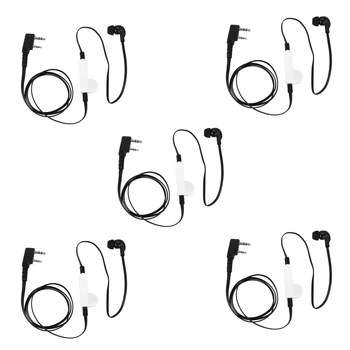 5X 2 Pin Rezanec Style Slušalke Slušalka K Priključite Slušalke Slušalke Za Baofeng Uv5r Bf-888S Uv5r Radio Črno Žico