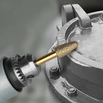 6 mm Kolenom Vakuumske Brazed Diamond Burr Glavo Brušenje Rotacijski Datoteke Za Kamen, Jeklo, Orodje, Pribor Lixadeira Lijadora Poliranje