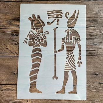 A4 29 *21 cm DIY Matrice Stensko Slikarstvo Album Kolorit Reliefi Album Dekorativni Papir, Kartice Predlogo,stene Anubis, Egipt