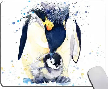 Akvarel Pingvin Mama in Otroška Gaming Mouse Pad nedrsečo Gumo Mouse Pad Nepremočljiva Miško Mat za Office Laptop 9.5X7.9 inch