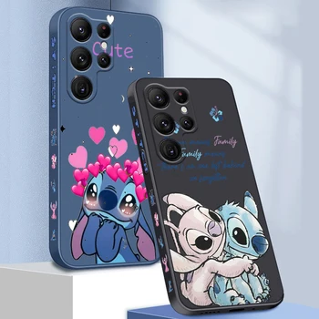 Anime Disney Lilo & Stitch Tekoče Levo Vrv Za Samsung Galaxy S22 S23 S20 S21 FE S10 Ultra Plus, Lite 5G mobilnega Telefona Primeru