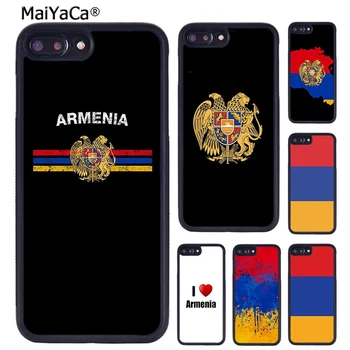 Armenija rusija Zastavo, grb, Telefon Primeru Za iphone SE2020 15 14 XR XS 11 12 13 Pro MAX 6 6S 7 8 Plus coque Kritje Lupini