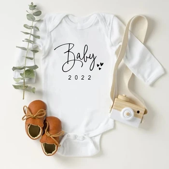 Baby 2022 Baby Bodysuits Lepe Jeseni Bombaž Newborn Baby Romper Telo Baby Fantje, Dekleta Obleke Obleke Nosečnosti Razkrivajo Onesie