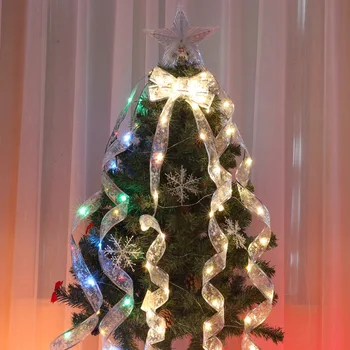 Božič 40 LED Trak Luči, Okraski za novoletne jelke DIY Čipke Loki Niz Luči Navidad Doma Dekoracijo BOŽIČ, Novo Leto 2023