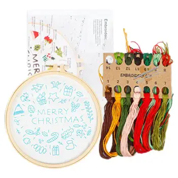 Božič Navzkrižno Šivi Kompleti DIY Šivi Praksi Komplet za Šivanje Adventni Koledar Needlepoint Komplet Z Vzorci In Navodila 24