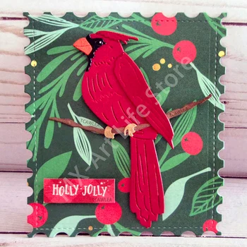 Božič Rdeča Srečni Ptica Rezanje Kovin Matrice Srčkan Kardinal Ptic Šablona Za DIY Scrapbooking Kartice Dekorativni