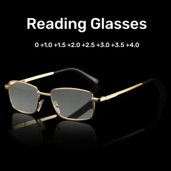 Branje Očala Moških Ultralahkih Jasno Leče, Povečevalna Očala Vintage Proti Utrujenosti Presbyopic Očala Daleč Pogled Očala Dioptrije