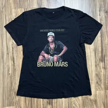 Bruno Mars 24K Magic World Tour T Shirt Parkirišče Unisex Srednje
