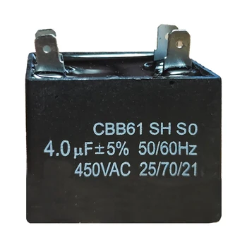 CBB61 klimatska Naprava Ventilator Kondenzatorja, 4-Pin Vstavite 1.0 1.5 2.0 2.5 3.0 3.5 4.0 6.0 UF Starter Kondenzator