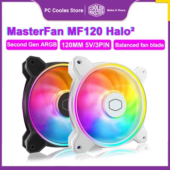 Cooler Master MF120 HALO Druge Generacije ARGB Fan 120MM 5V 3PIN Računalnik Primeru PWM Tih Ventilator CPU Hladilnik Vode, Hladilni Ventilator
