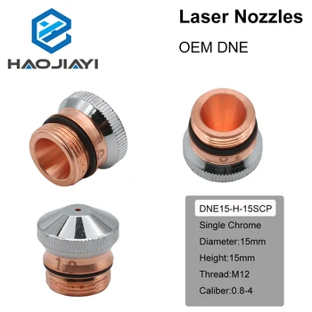 DNE Laser Šobe Chrome-platirani Enojni/Dvojni Plasti H15 Kalibra 0.8-4.0 mm za DNE Fiber Laser rezalne Glave