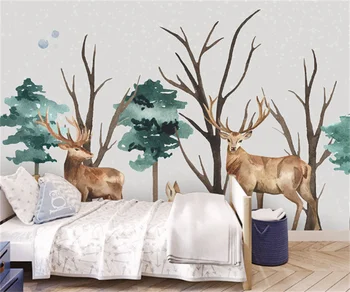 Evropski in Ameriški 3D meri elk gozd otroški sobi v ozadju stene slikarstvo fantje in dekleta spalnica ozadje