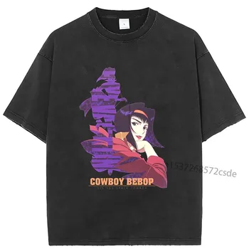 Faye Valentine Cowboy Bebop Moški Ženske T-Shirt Anime T Shirt Harajuku Smešno Natisni T-Shirt Obleko Hip Hop Vrhovi Tees Vrhovi