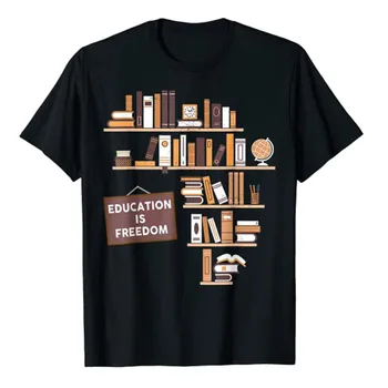 Izobraževanje Je Svoboda Afriško Ameriške Black Zgodovina Vzgojitelja T-Shirt Graphic Tee Vrhovi Ženske Moški Oblačila Kratek Rokav Bluze