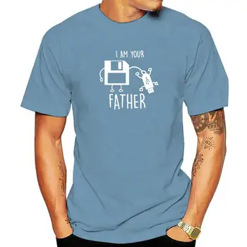Jaz sem Vaš Oče Smešno Usb in Gibki Disk Računalnika Moški T-Shirt Poletje Jesen O-vratu T-majice za Odrasle Slim Fit Ulične