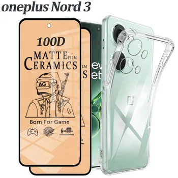 keramični film + shockproof primeru za oneplus nord 3 jasno kritje za en plus nord 3 najboljši telefon primeru oneplus nord3 screen protector za nord 3 silikonski pokrov oneplus-nord-3