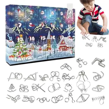 Kovinski Puzzle Igrača Adventni Koledar Kit 24 Dni Božični Adventni Koledar Božično Darilo Za Otroke, Najstnike, Odštevanje Koledar 2023