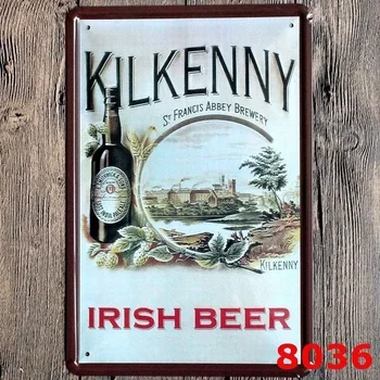 Kovinski Tin Prijavite Kilkenny Irsko Pivo Bar Pub Vintage Retro Plakat Cafe