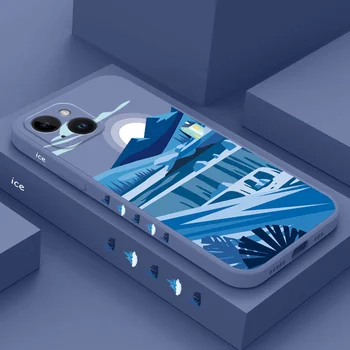Ledenik Svetu Primeru Telefon Za iPhone 14 13 12 11 Pro Plus Mini Max X XR XS SE2020 8 7 6 6S Plus Tekoče Silikona Pokrov