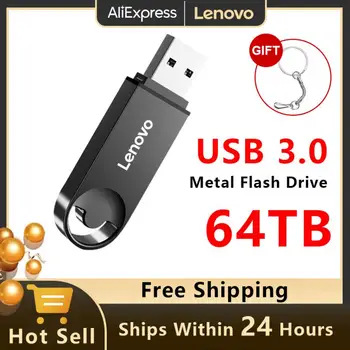 Lenovo USB 3.0 Flash Diski Visoko Hitrost Kovinski Pen Drive 64TB 16TB 8TB Prenosni Flash Disk Nepremočljiva USB Disk Poročna Darila