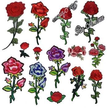 Lepe Vezenine Nacionalni Wind roses Krpo Prilepite Dekorativni Dodatki DIY Design Cheongsam Obleko Decals 2Pcs/veliko
