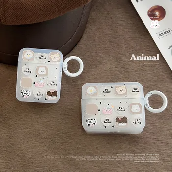 Luksuzni Male Živali Mehko Silikonsko Ohišje, za Airpods, Airpods Pro 3, 2, 1, Pro, 2, Anti-Padec Primeru, z Keychain Slušalke Polje
