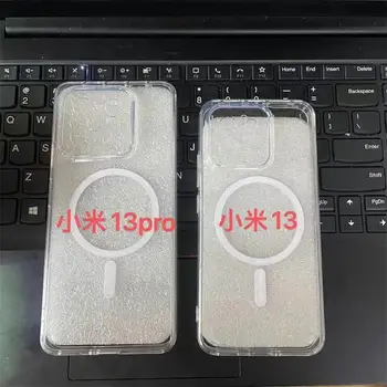 Magsafe Magnetni Primeru za Xiaomi, Brezžično Polnjenje, Prozoren Pokrov za Moj 12, 11 Pro, 11 Ultra, Jasna