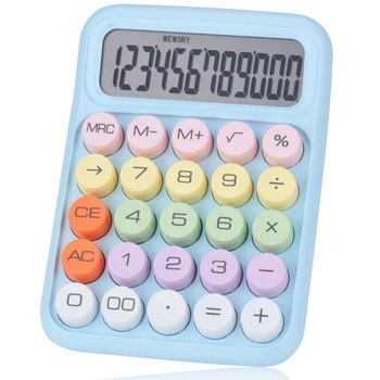 Mehanske Pushbutton Kalkulator, 12 Mestno LCD-Zaslon, Veliki Gumbi za Enostavno Pritisnite, Pisane Bonbone, Kalkulator