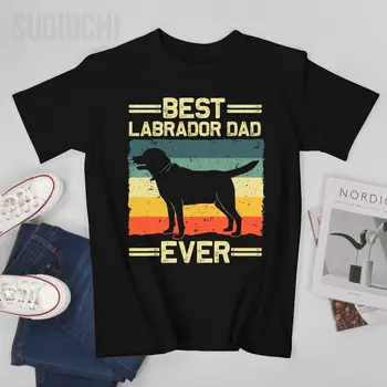 Moški Labrador Za Moške Oče Črni Lab Rumena Labrador Retriever Tshirt Tees O-vratu T Srajce, Ženske, Fantje 100% Bombaža T-Shirt Unisex