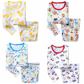Najnovejši Dekleta Domov Sleepwear Baby Otroci Bombažno Pižamo Bo Ustrezala Otroke, Risanka Dolg Rokav Pižame, Oblačila Fantje Priložnostne Pijamas Set