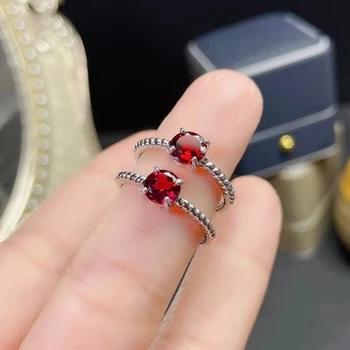 največji prodaje nov slog zaročni prstan rdeče granat obroč za ženske, nakit pravi 925 silverdate darilo naravni biser Aquarius