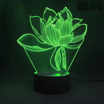 Nighdn 3D Iluzije Lučka Cvetje LED Nočna Lučka za Sobi Doma Dekor Priključite v USB namizne Svetilke Spalnica Postelji Nočna Darilo Dekleta