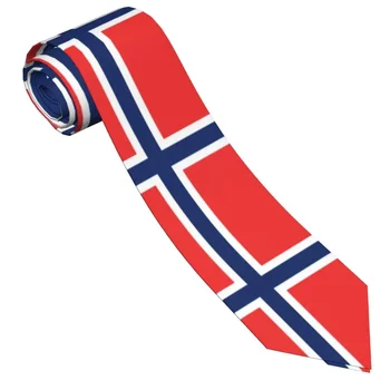 Norveško Zastavo, Kravatni Moških Svile Poliester, 8 cm Širok Patriot Potovanja Vratu Kravato za Moške vsak Dan Nositi Darilo