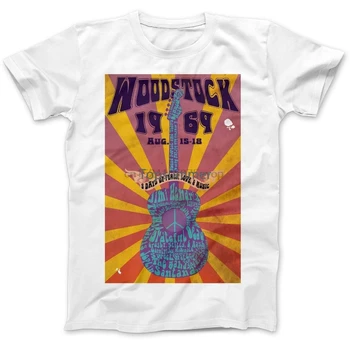Nova Moda Človek Festival Woodstock Leta 1969 Hipi T Shirt Mir Glasbe Black T Shirt Majica S Kratkimi Rokavi Moški& Majica