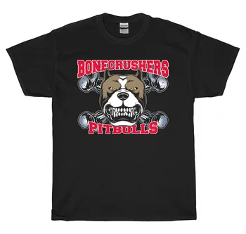 Nove Moške Pitbull Bonecrushers Pes Navdušenec Zabavno T-shirt Črna Large ( L )
