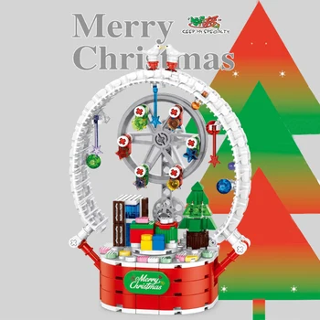 Obračanje Ferris Wheel Božično Darilo Majhnih Delcev Gradnik Piecing Skupaj Obesek Igrača Dekle Božična Darila Za Otroke