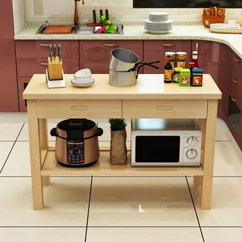 Po meri iz masivnega lesa kuhinjsko rezalno mizo s predali, kuhinja delovanje mizo, majhno enoto za shranjevanje tabele, gospodinjski