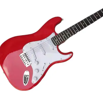 Po meri nov slog, rdeče električna kitara, SSS pickup, bele garde, palisander fingerboard, visoke kakovosti, trgovina na debelo prilagajanje