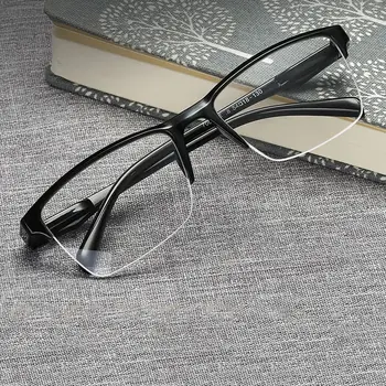 Pol Okvir Obravnavi Očala Presbyopic Očala Moški Ženski Daleč pogled Očala Ultra Lahka, Črna z močjo +75 +400